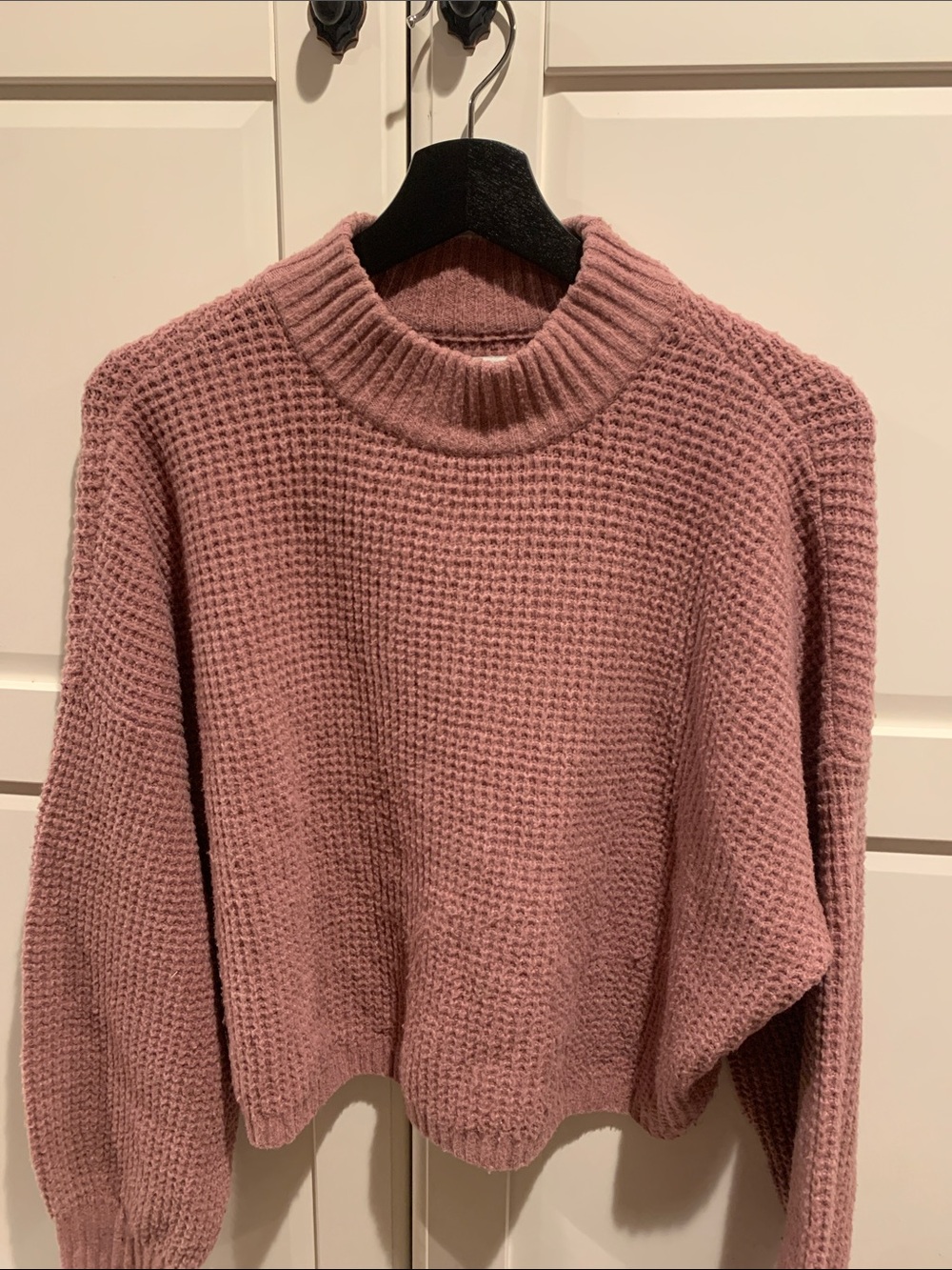 Hollister Rose Waffle Mock Turtleneck Sweater